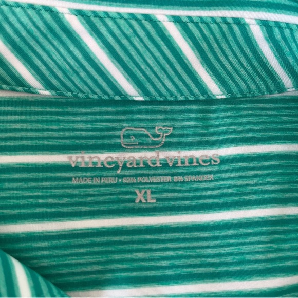 Vineyard Vines Green White Stripe Short Sleeve Polo - Picture 6 of 9